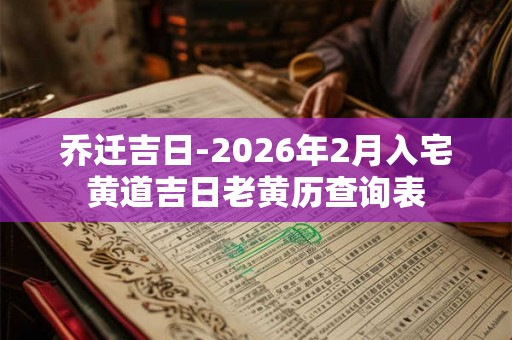 乔迁吉日-2026年2月入宅黄道吉日老黄历查询表 乔迁吉日-2026年2月入宅黄道吉日老黄历查询表