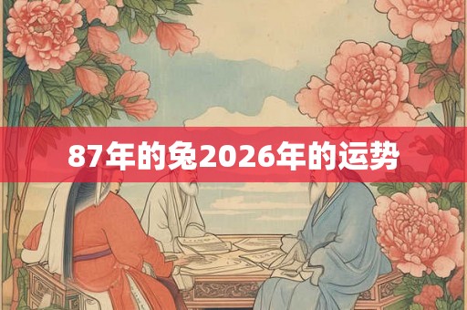 87年的兔2026年的运势