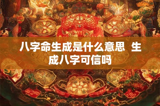 八字命生成是什么意思  生成八字可信吗