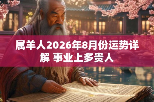属羊人2026年8月份运势详解 事业上多贵人 属羊人2026年8月份运势详解 事业上多贵人