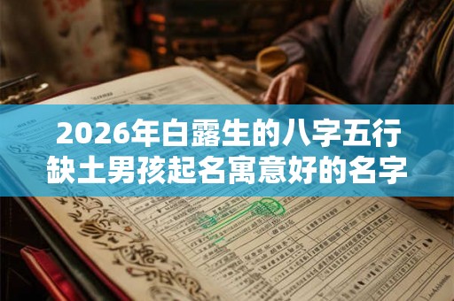 2026年白露生的八字五行缺土男孩起名寓意好的名字