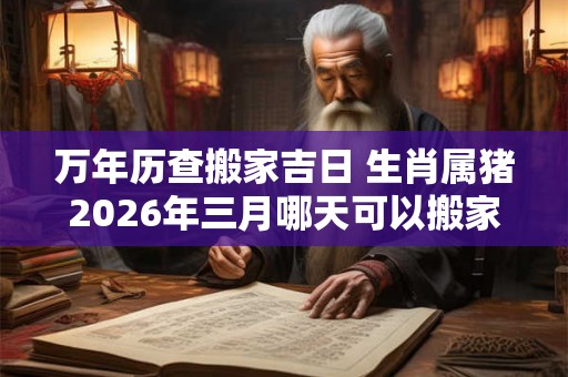 万年历查搬家吉日 生肖属猪2026年三月哪天可以搬家入住