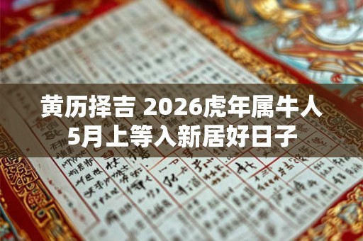 黄历择吉 2026虎年属牛人5月上等入新居好日子