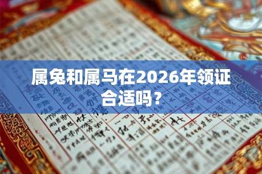 属兔和属马在2026年领证合适吗？
