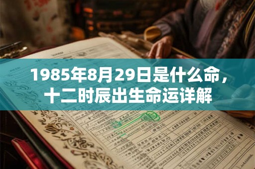 1985年8月29日是什么命，十二时辰出生命运详解