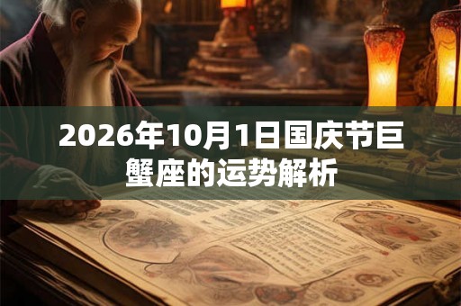 2026年10月1日国庆节巨蟹座的运势解析