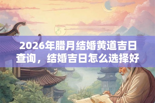 2026年腊月结婚黄道吉日查询，结婚吉日怎么选择好？