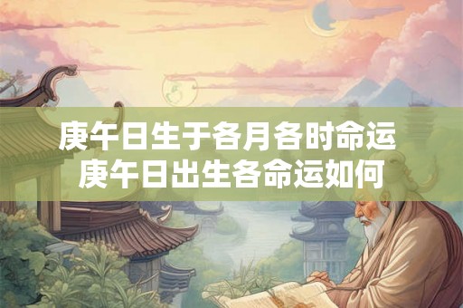 庚午日生于各月各时命运 庚午日出生各命运如何 庚午日生于各月各时命运 庚午日出生各命运如何