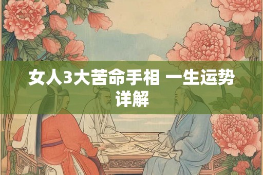 女人3大苦命手相 一生运势详解