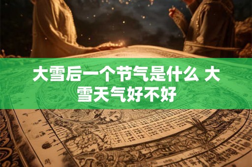大雪后一个节气是什么 大雪天气好不好