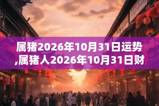 属猪2026年10月31日运势,属猪人2026年10月31日财运,生肖猪2026年10月31日运势