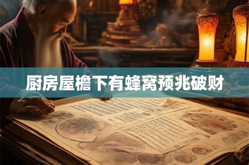 厨房屋檐下有蜂窝预兆破财