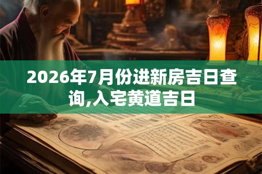 2026年7月份进新房吉日查询,入宅黄道吉日