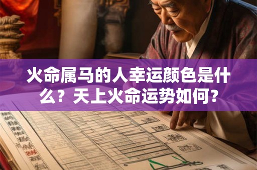 火命属马的人幸运颜色是什么？天上火命运势如何？
