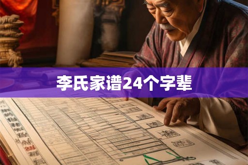 李氏家谱24个字辈 李氏家谱24个字辈
