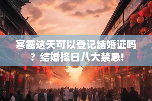 寒露这天可以登记结婚证吗？结婚择日八大禁忌!