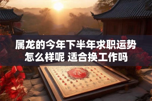 属龙的今年下半年求职运势怎么样呢 适合换工作吗