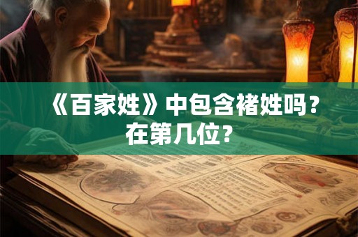 《百家姓》中包含褚姓吗?在第几位? 《百家姓》中包含褚姓吗?在第几位?