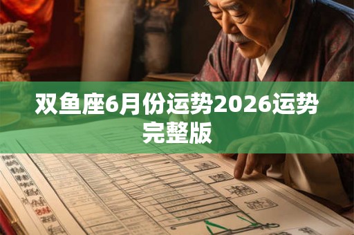 双鱼座6月份运势2026运势完整版