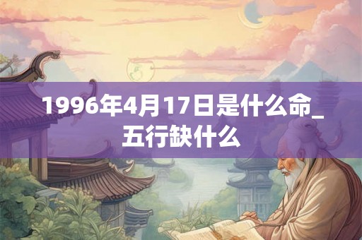 1996年4月17日是什么命_五行缺什么