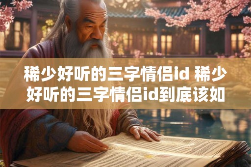 稀少好听的三字情侣id 稀少好听的三字情侣id到底该如何取名