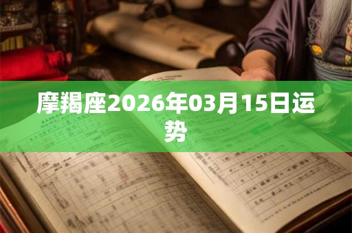 摩羯座2026年03月15日运势