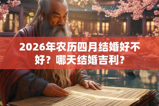 2026年农历四月结婚好不好？哪天结婚吉利？