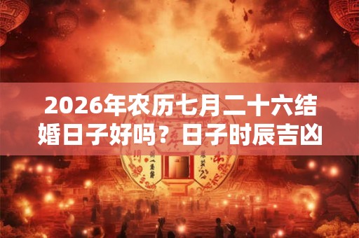 2026年农历七月二十六结婚日子好吗?日子时辰吉凶? 2026年农历七月二十六结婚日子好吗?日子时辰吉凶?