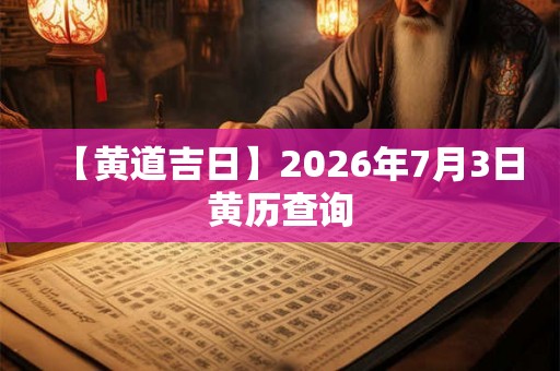 【黄道吉日】2026年7月3日黄历查询