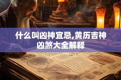 什么叫凶神宜忌,黄历吉神凶煞大全解释