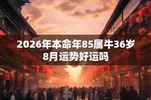 2026年本命年85属牛36岁8月运势好运吗