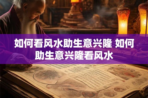如何看风水助生意兴隆 如何助生意兴隆看风水