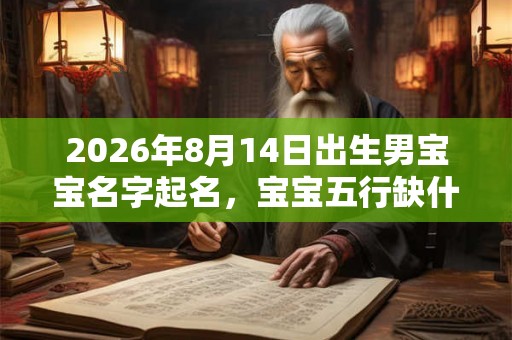 2026年8月14日出生男宝宝名字起名，宝宝五行缺什么？