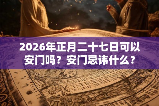 2026年正月二十七日可以安门吗？安门忌讳什么？