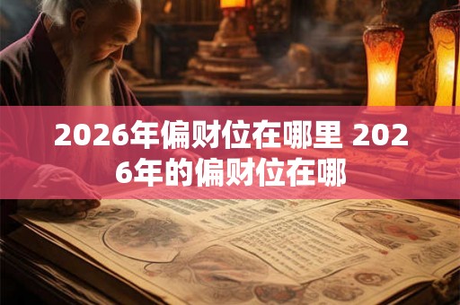 2026年偏财位在哪里 2026年的偏财位在哪