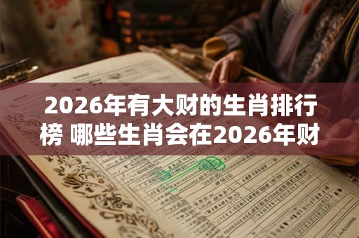 2026年有大财的生肖排行榜 哪些生肖会在2026年财运亨通