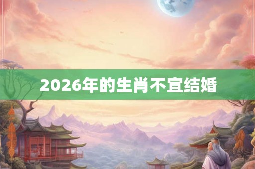 2026年的生肖不宜结婚