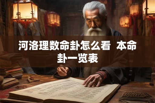 河洛理数命卦怎么看  本命卦一览表