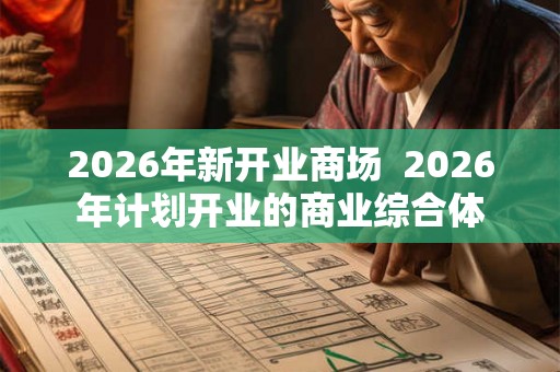 2026年新开业商场  2026年计划开业的商业综合体