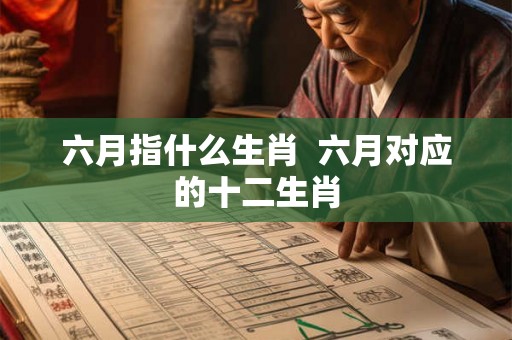 六月指什么生肖  六月对应的十二生肖