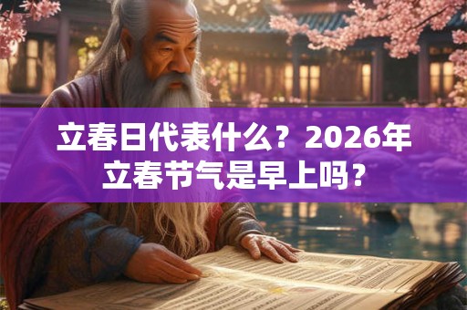 立春日代表什么?2026年立春节气是早上吗? 立春日代表什么?2026年立春节气是早上吗?