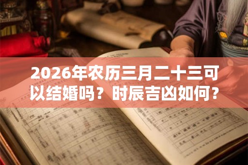 2026年农历三月二十三可以结婚吗？时辰吉凶如何？