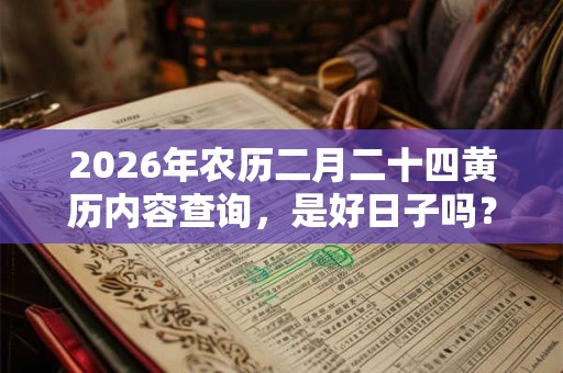 2026年农历二月二十四黄历内容查询，是好日子吗？