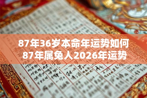 87年36岁本命年运势如何 87年属兔人2026年运势 87年36岁本命年运势如何 87年属兔人2026年运势