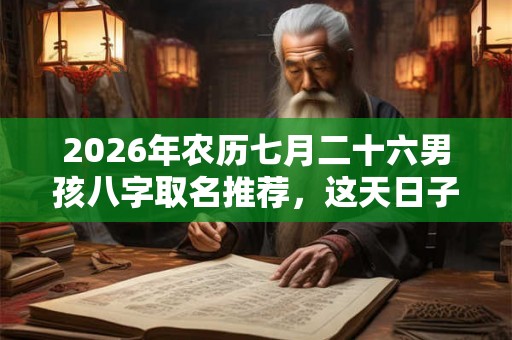 2026年农历七月二十六男孩八字取名推荐，这天日子好吗？