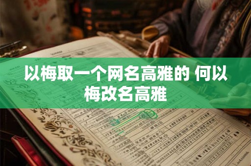 以梅取一个网名高雅的 何以梅改名高雅