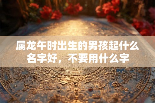 属龙午时出生的男孩起什么名字好，不要用什么字
