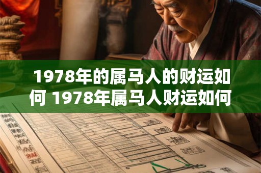 1978年的属马人的财运如何 1978年属马人财运如何
