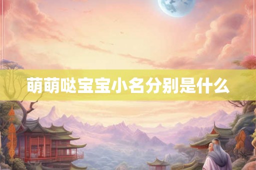 萌萌哒宝宝小名分别是什么