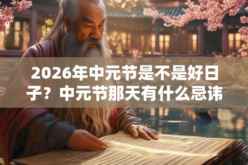 2026年中元节是不是好日子？中元节那天有什么忌讳